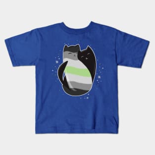 Agender Cat LGBT Pride Flag Kids T-Shirt